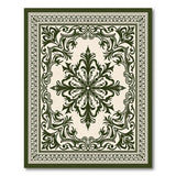 Green Ornate Green Medallion Persian Area Rug