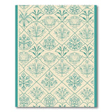 Teal Botanical Diamond Trellis Area Rug