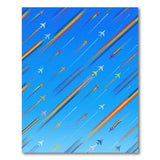 Rainbow Airplane Kids Washable Area Rug