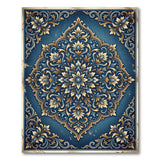 Ornate Navy Blue Persian Floral Rug