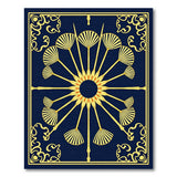 Navy Gold Lotus Sunburst Area Rug
