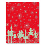 Festive Red Pine Forest Starry Silhouette Area Rug
