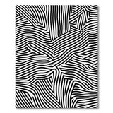 Bold Wavy Black White Geometric Area Rug