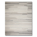 Modern Grey Horizontal Stripe Grey Area Rug