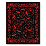Red Butterfly Swirl Floral Area Rug