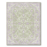 Floral Vintage Green Purple Floral Vintage Area Rug