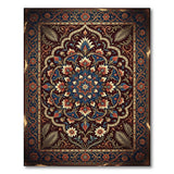 Vintage Persian Floral Medallion Area Rug