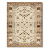 Tan Brown Southwestern Geometric Area Rug
