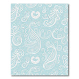 Teal White Swirl Paisley Area Rug