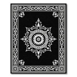 ODIKA Black and White Mandala Washable Rug - Low Pile Non-Slip Area Rug