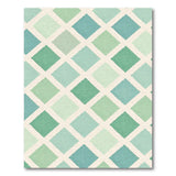 Blue Teal Diamond Geometric Area Rug