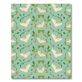 Teal Dove Olive Branch Pattern Area Rug