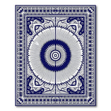 Black White Heritage Tribal Mandala Area Rug