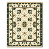 Ivory Teal Floral Traditional Persian Area Rug