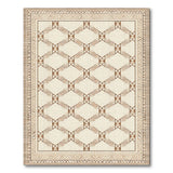 Beige Tan Geometric Lattice Area Rug
