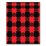 Bold Red Black Hexagon Star Geometric Rug