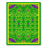 Vibrant Green Purple Floral Persian Rug