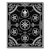 Mystic Wolf Star Black White Tribal Rug