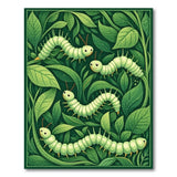 Cute Caterpillar Leaf Garden Rug
