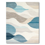 Blue Teal Abstract Wave No. 4 Area Rug