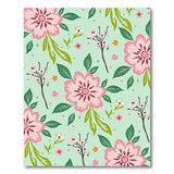 Vibrant Pink Floral Mint Green Area Rug