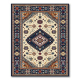 Heritage Tribal Navy and Ivory Geometric Rug