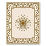 Ornate Gold Sunflower Beige Area Rug