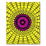 Vibrant Pink Flower Sunburst Yellow Mandala Rug