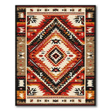 Southwestern Multi-color and Patterns Bold Red Diamond Southwestern Area Rug