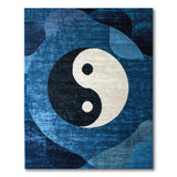 Blue Yin-Yang Geometric Area Rug