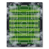 Green Soccer Field Geometric Area Rug