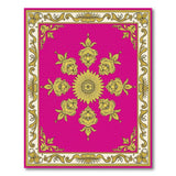Vibrant Pink Gold Medallion Persian Rug