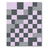 Pink Gray Geometric Patchwork Area Rug