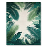 Lush Green Palm Frond Area Rug