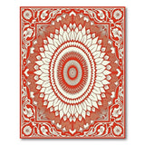 Ornate Red Sunflower Mandala Area Rug