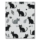Whimsical Black Cat Silhouettes Area Rug