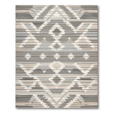 Grey Grey Geometric Diamond Southwestern Rug