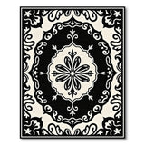 Traditional Persian Black and White Ornate Black White Persian Area Rug