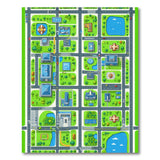 Cartoon City Map Area Rug - Vibrant Top-Down View