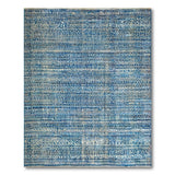 Indigo Blue Dotted Geometric Woven Rug