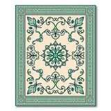 Blue and Teal Ornate Medallion Persian Area Rug