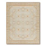 Beige Distressed Geometric Octagon Area Rug