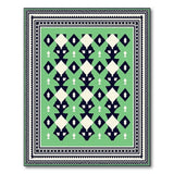 Vibrant Green Heritage Tribal Area Rug