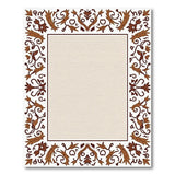 Beige and Neutral Ornate Floral Border Beige Area Rug