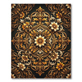 Opulent Gold Floral Baroque Area Rug
