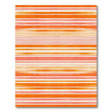 Warm Watercolor Orange Stripe Area Rug