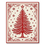 Festive Red Christmas Tree Area Rug