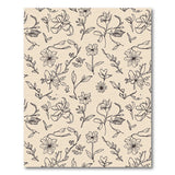 Beige Delicate Floral Sketch Area Rug