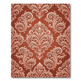 Red Ornate Damask Area Rug