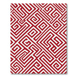 Red Red Greek Key Geometric Area Rug